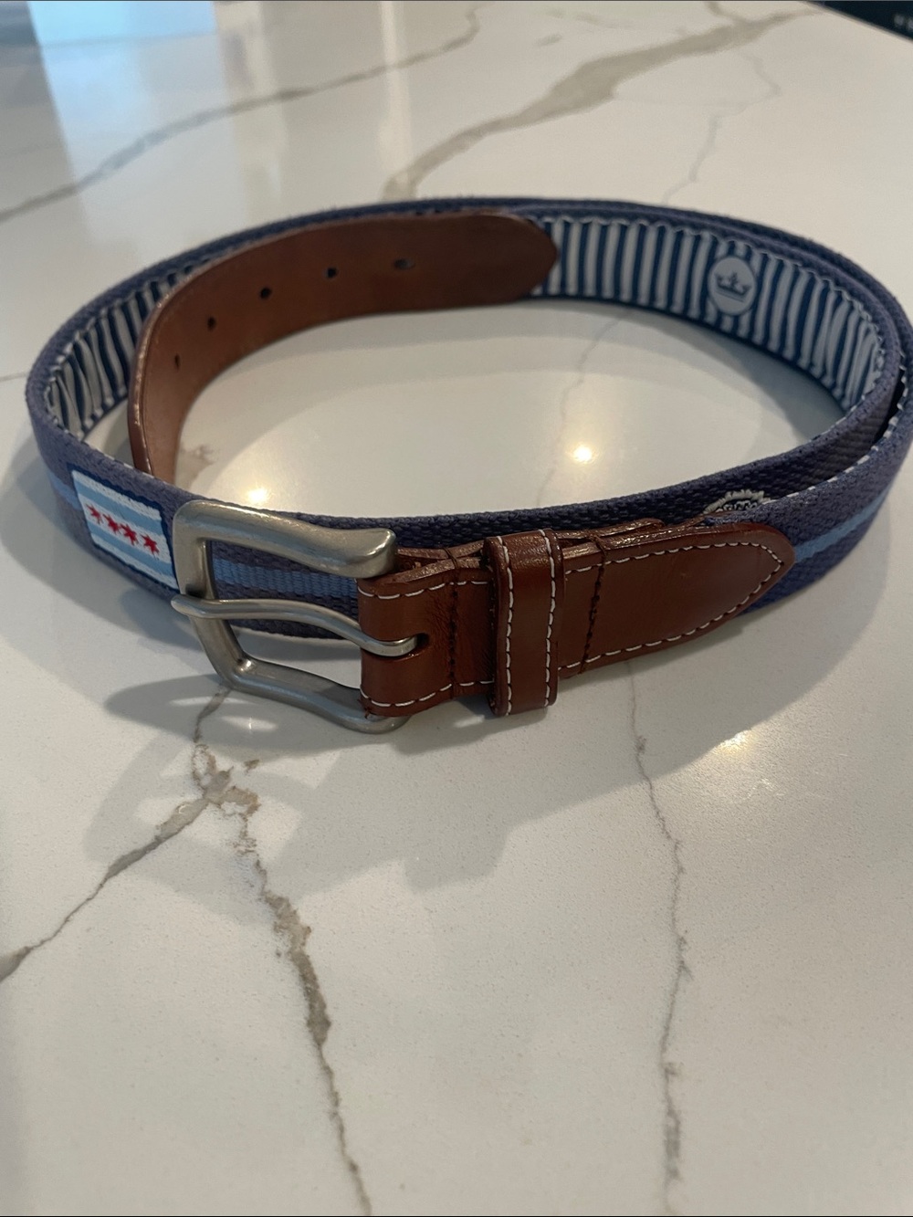 Peter Millar Olympia Fields CC Blue Canvas Belt